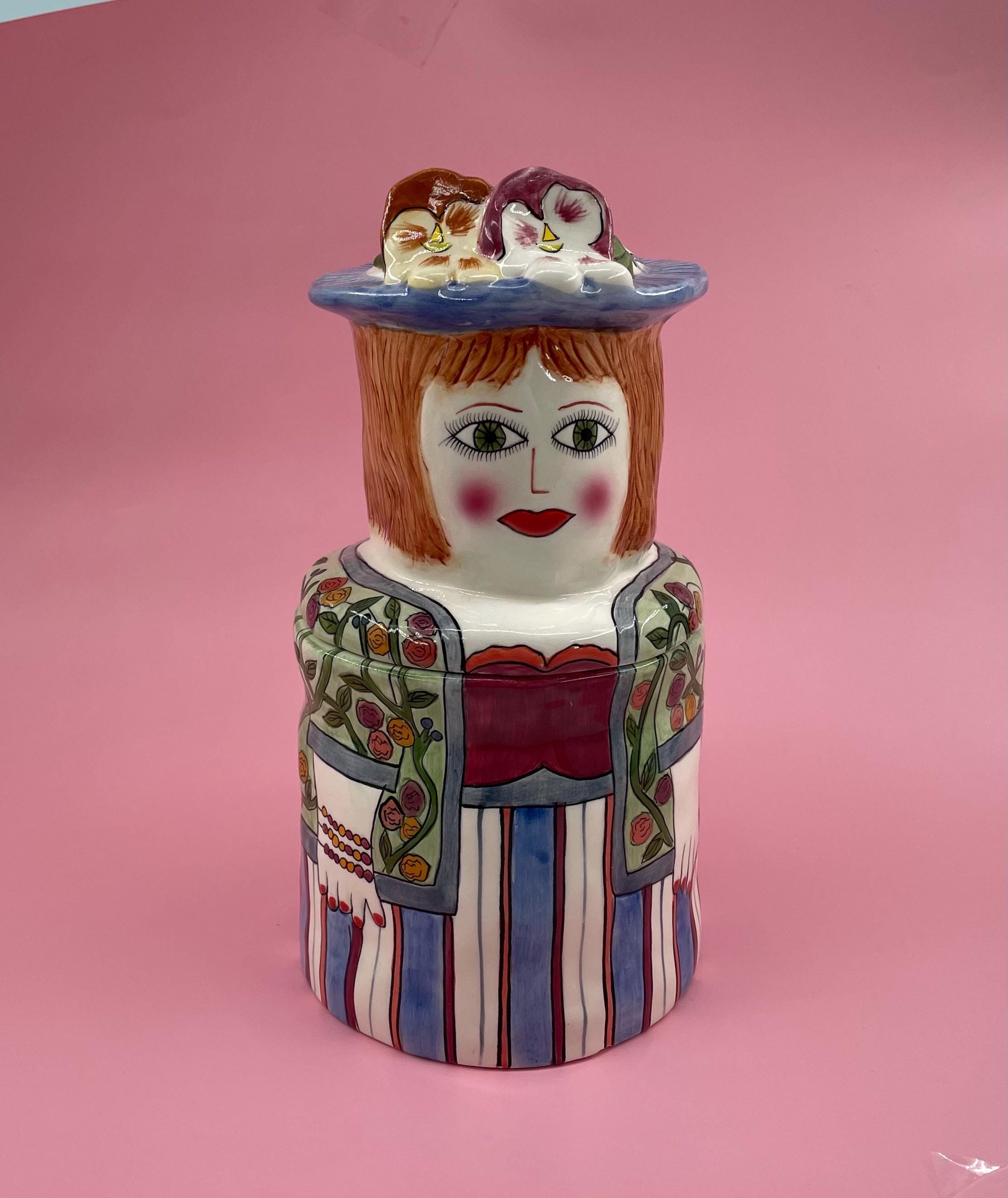 最終価格　貴重ヴィンテージ　米Susan paley 可愛い♪陶器クッキージャー 貴重ヴィンテージ 米国 Susan paley 可愛い♪陶器クッキージャー 最終