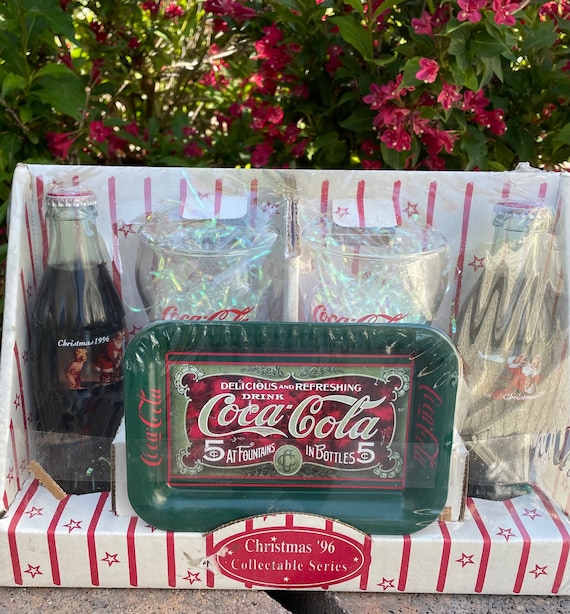 COCA Cola ~ Christmas '96 Collection Drinks, Glasses, Tray - Etsy