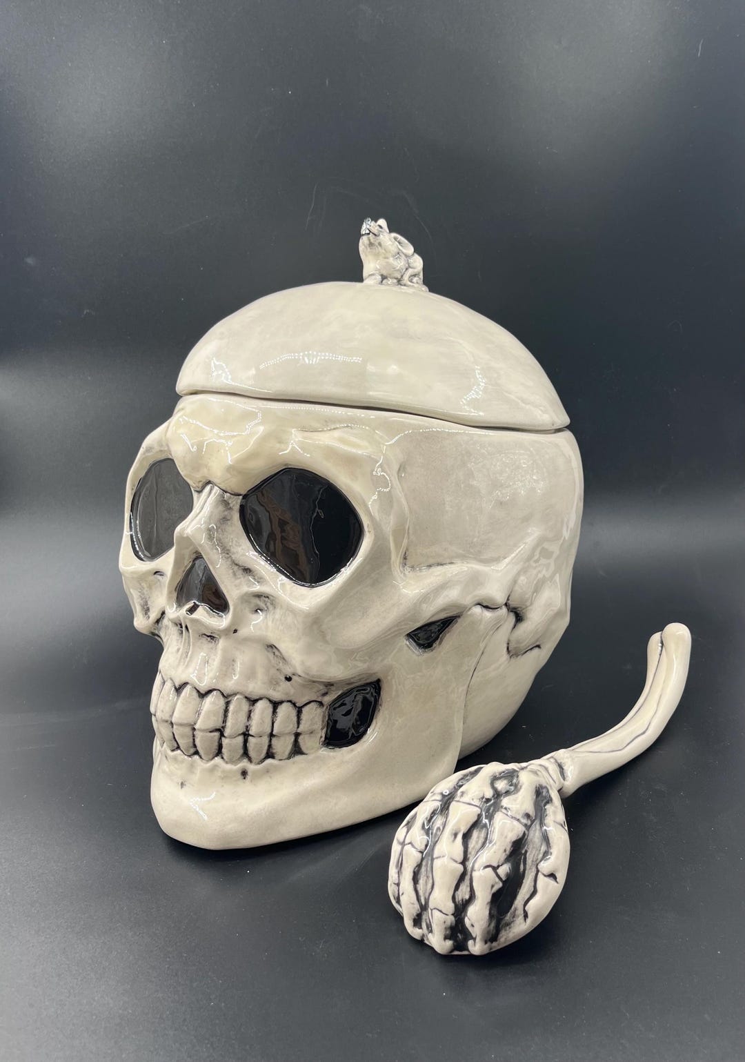 TUREEN * SKULL, Skeletal Hand Ladle, Very Rare, Very Heavy! - Etsy