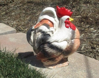 COOKIE JAR  *  ROOSTER,  Nice and Puffy,  Heavy,  Colorful, Beautiful