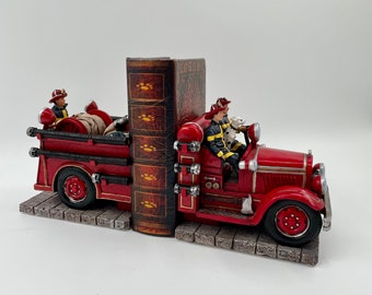 BOOKENDS * Firetruck, Firetruck Equipment! 1998 Vanmark, Red Hats of Courage.