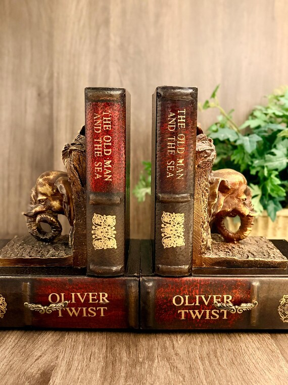 BOOKENDS ~ Oliver Twist, Literature and Elephants, Open Drawers - Etsy