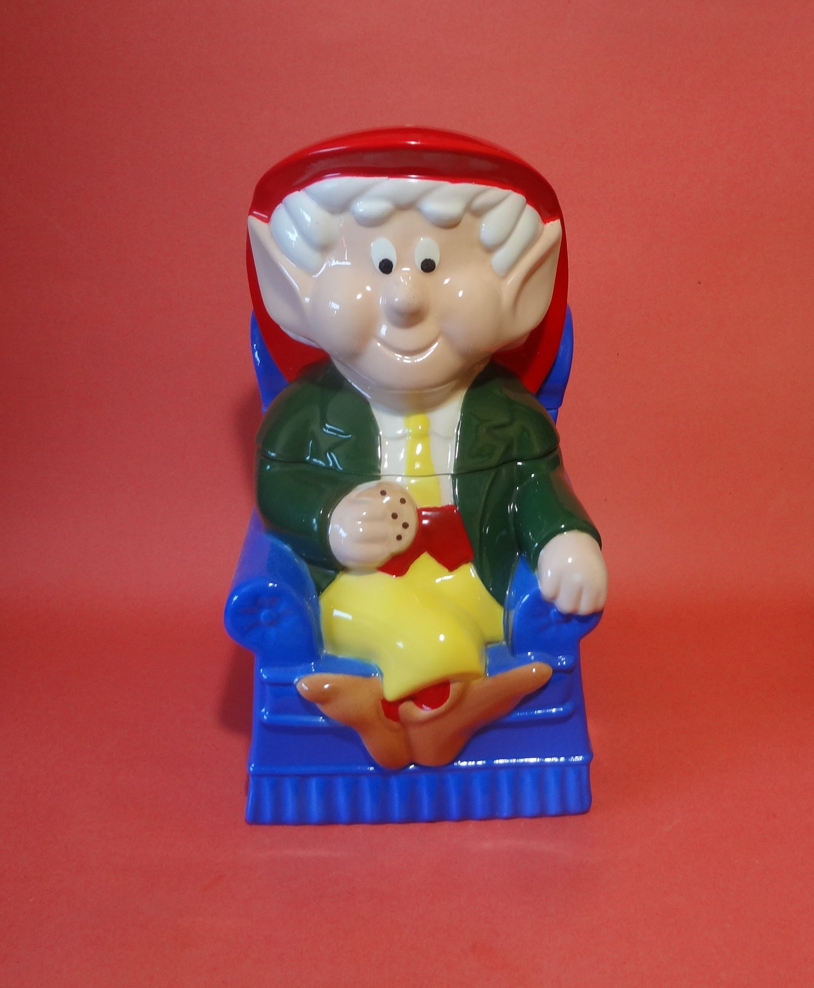 COOKIE JAR KEEBLER Elf on a Blue Chair 1998 Keebler Co. Etsy