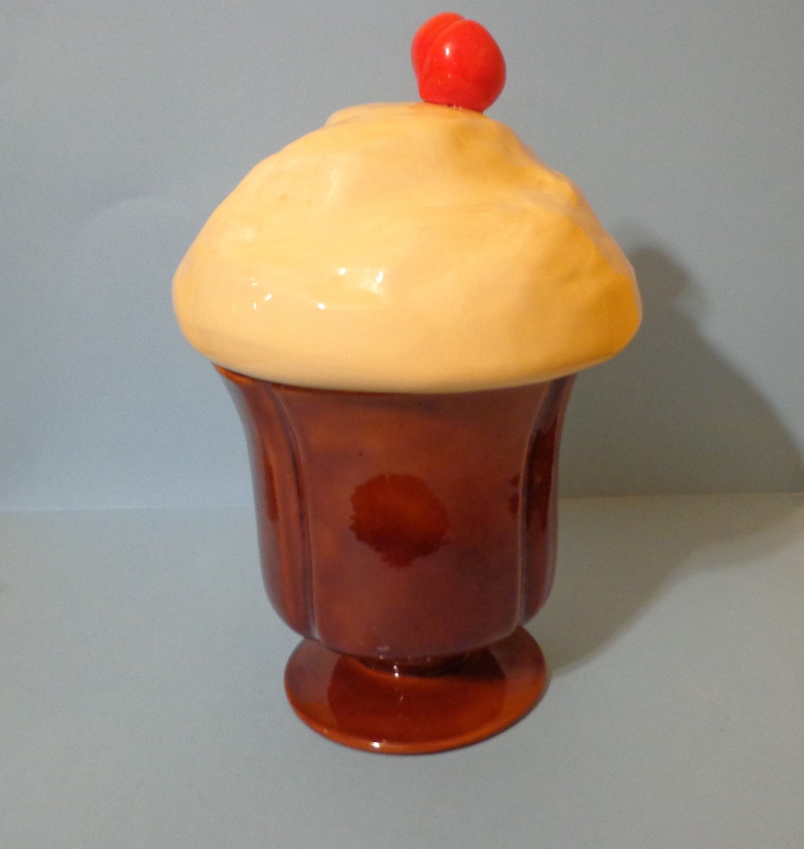 COOKIE JAR Ice Cream Sundae Float Vintage '66 Hard Etsy