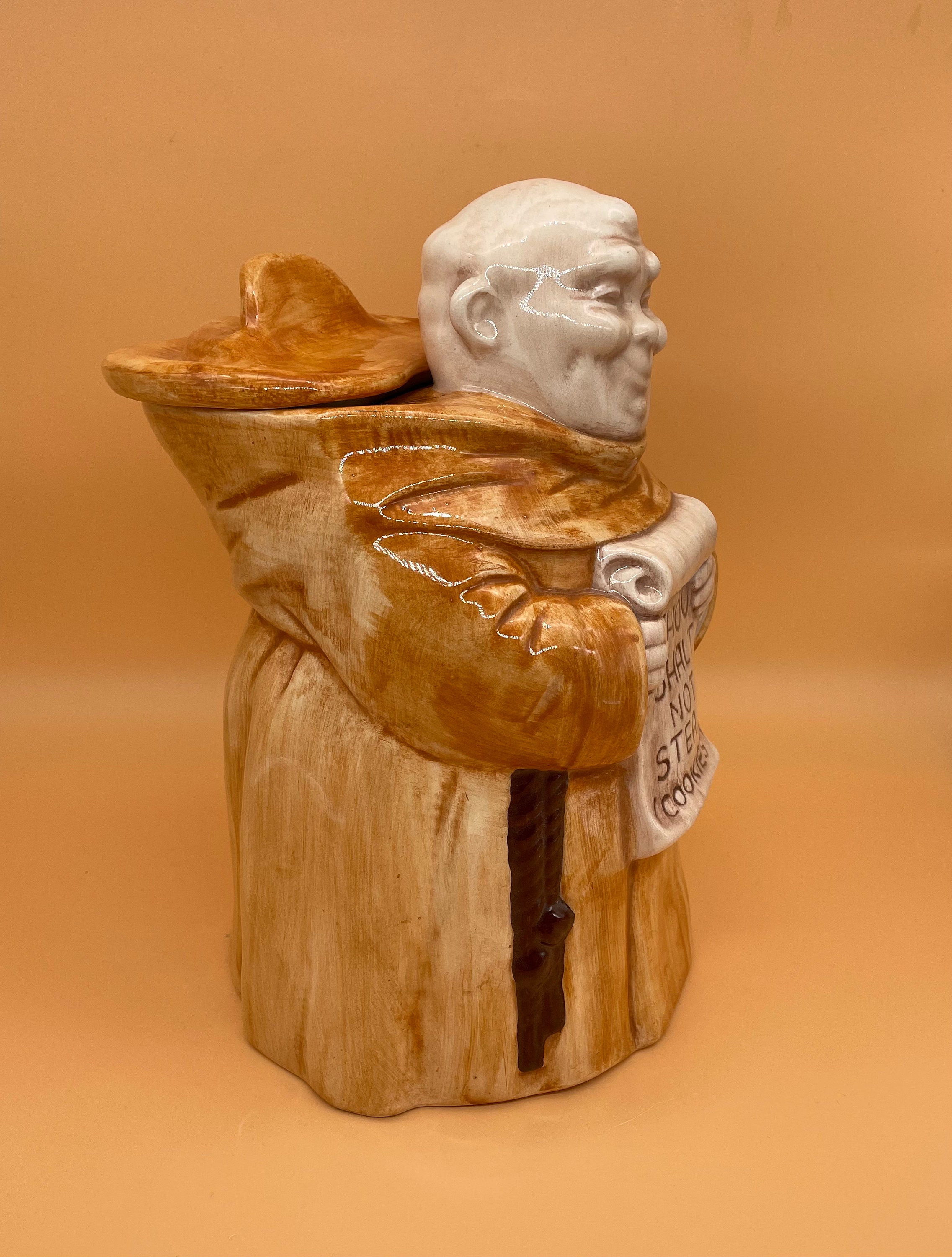 COOKIE JAR * the Monk, Treasure Craft, Vintage 70 - Etsy