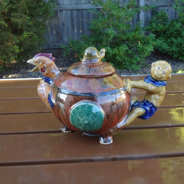 Monkey Teapot Etsy