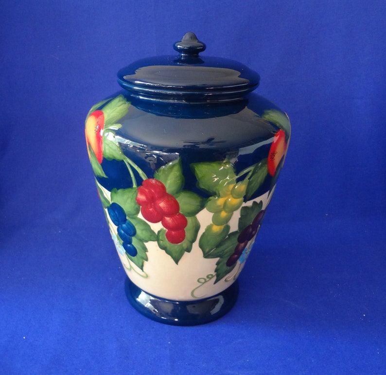 COOKIE JAR BISCOTTI Nonni's of China Deep blue Etsy