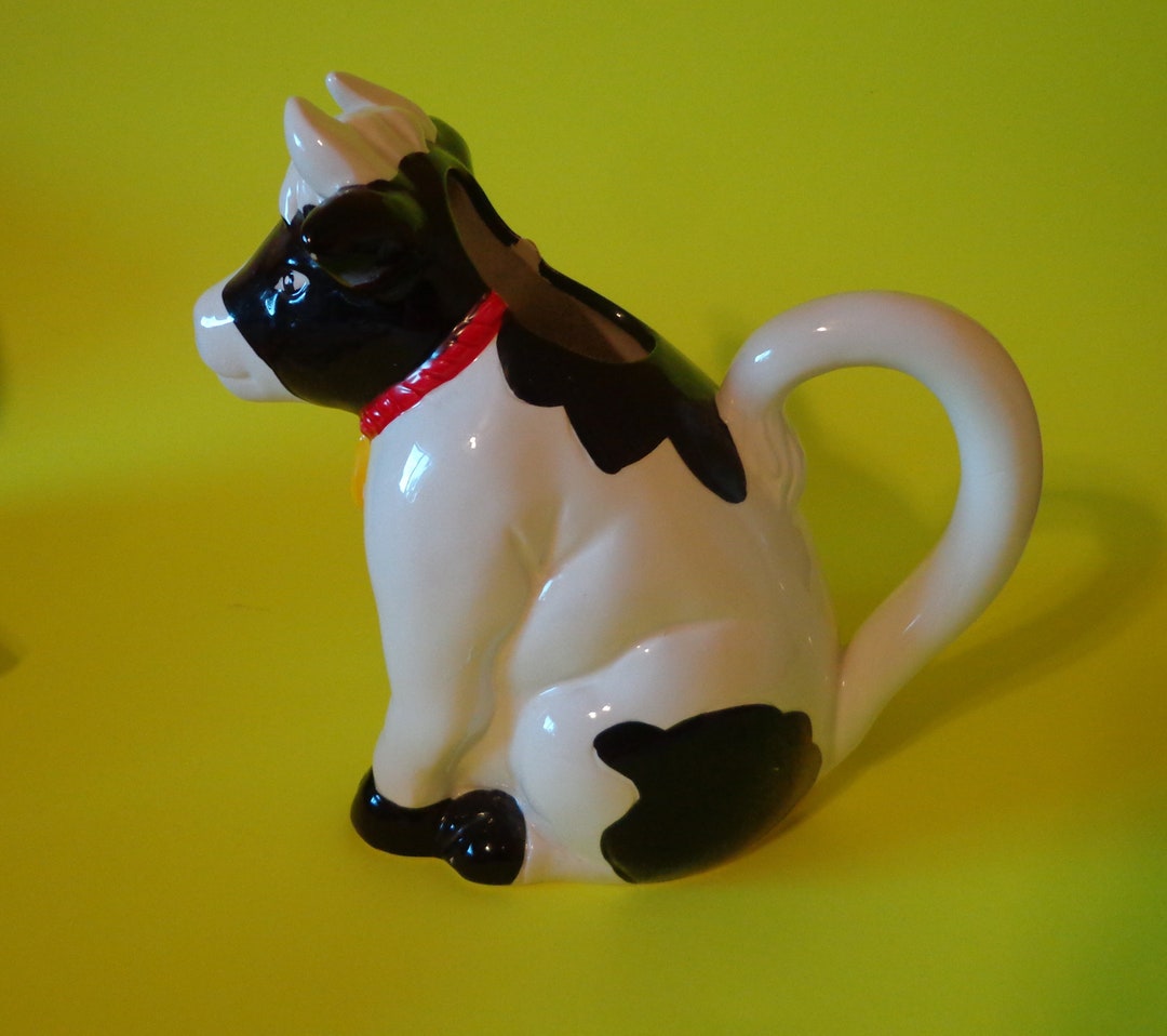 CREAMER Cow Black and White Red Neck Band Etsy