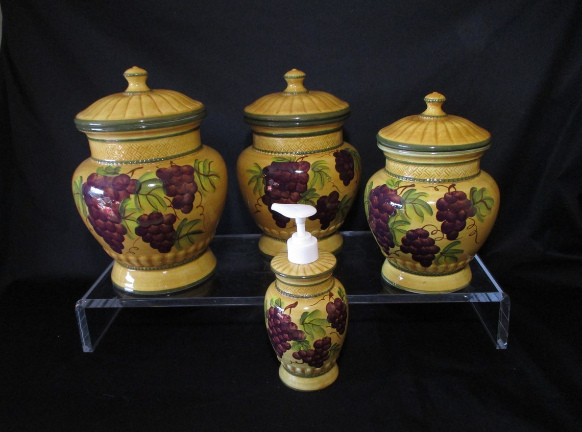 CANISTER SET Casa Vero Tuscany Grapes 3 piece with Etsy