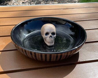 Candy Dish -  Skull, Skeleton, black dish, Halloween