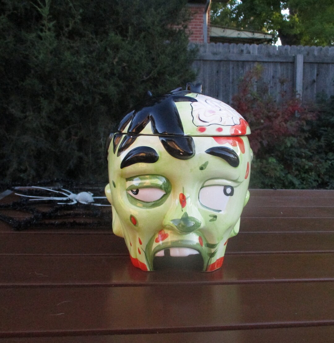 COOKIE JAR ZOMBIE Halloween Zombie Head Etsy