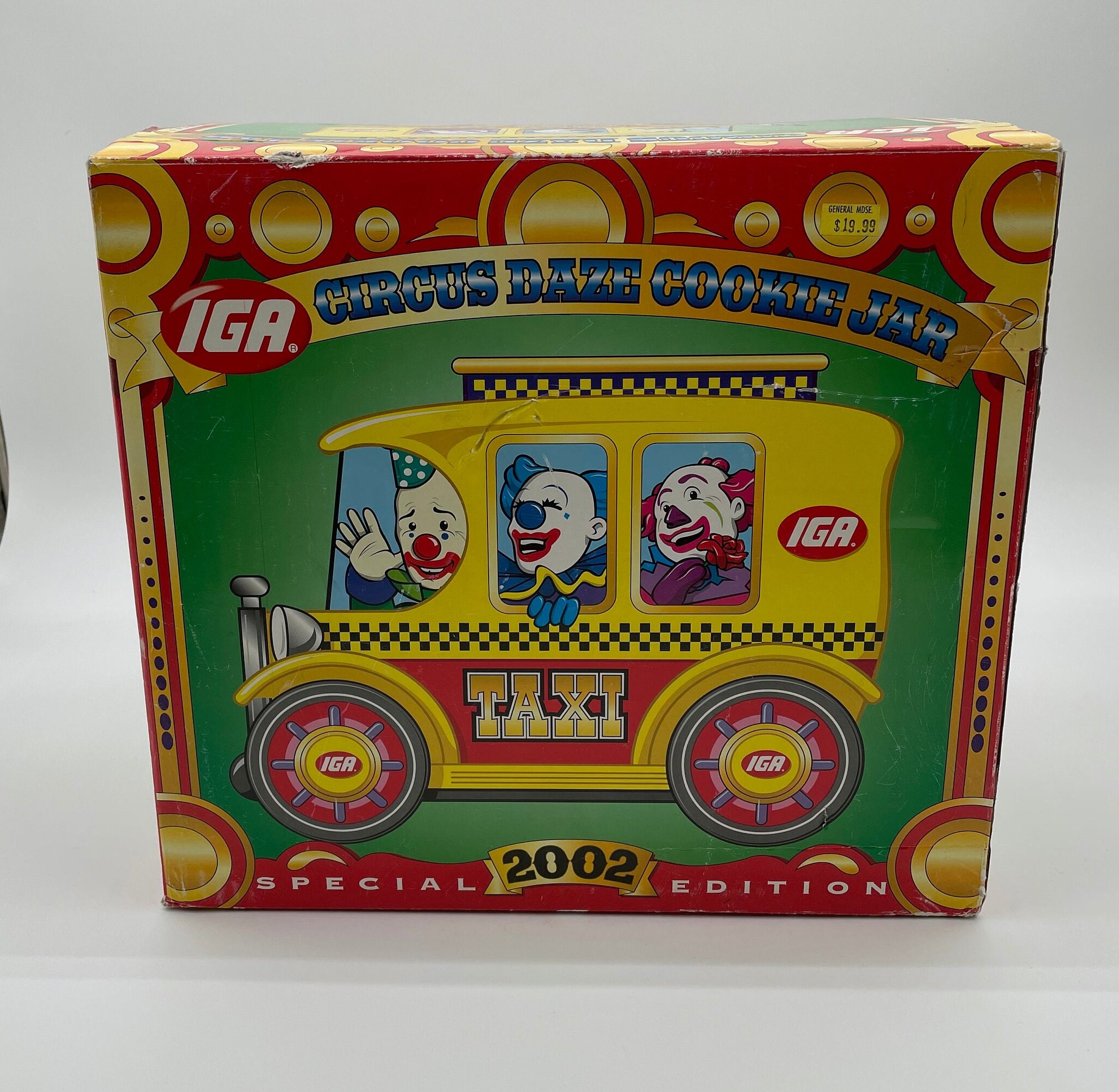 clown orange sodaフィジェットトイ COOKIE JAR * Circus Daze, Clown Taxi, 2002, Embossed, IGA
