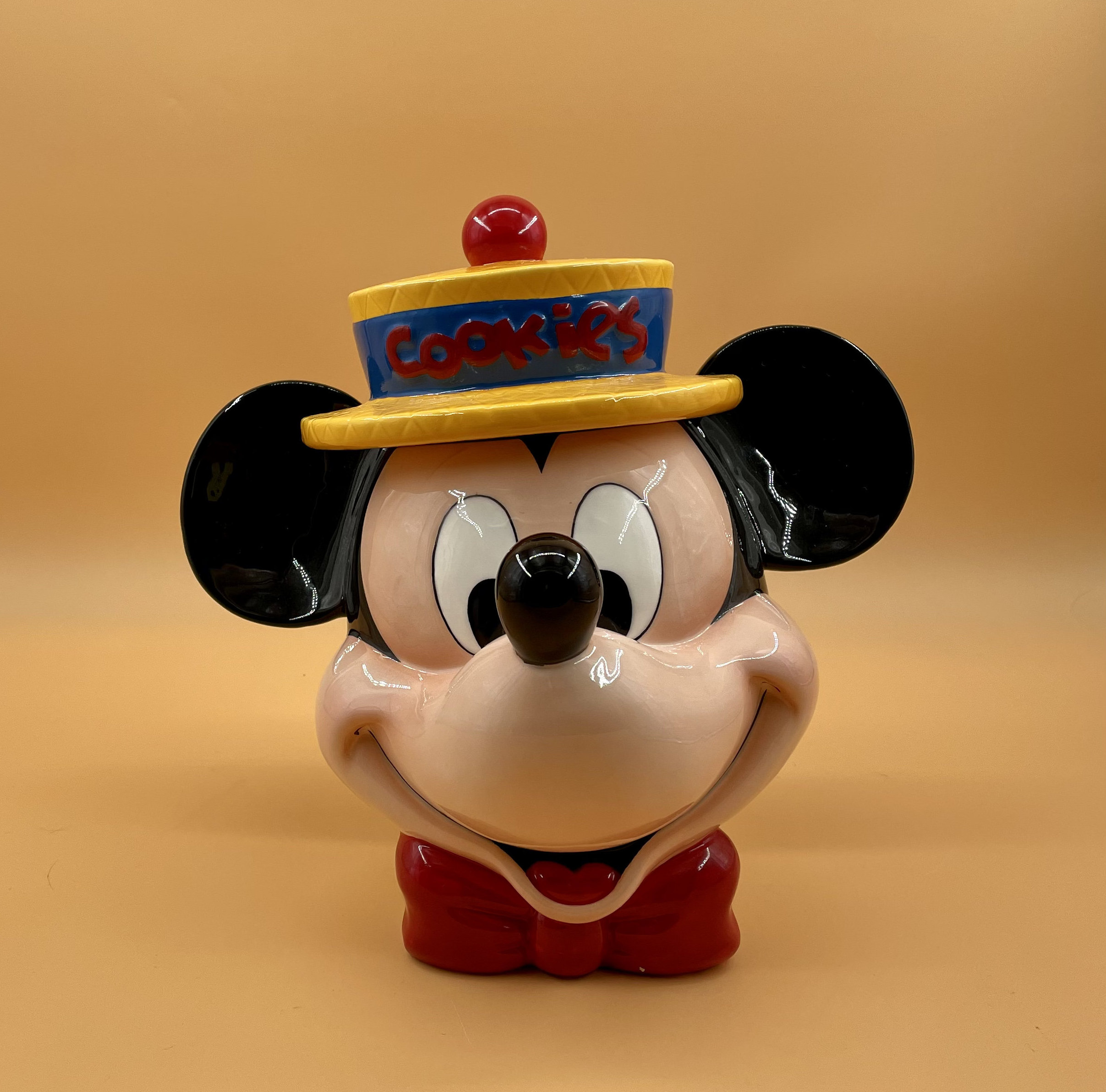 COOKIE JAR ~ Mickey Mouse Disney, Enesco, Yellow Brim Hat, Rare - Etsy