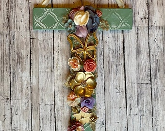 Metal decorated letter,pink decorated letter,embellished wall hanging,metal letter hanging,hand decorated letter Metal decorated letter,pink decorated letter,embellished wall hanging,metal letter hanging,hand decorated letter