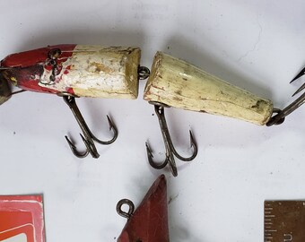 FISHING LURE Vintage Wooden, Jointed Jitterbug, Propeller, Fred