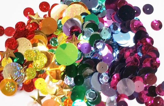 Half A Cup of Rainbow Assorted Vintage Sequin and Spangle Mix - Etsy