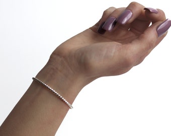 Sterling Silber diskret Slave Armband - Verschluss-Manschette mit 10 Gauge gedrehtem Seil-Draht & Inbusschlüssel-Verschluss - Größe auf Bestellung