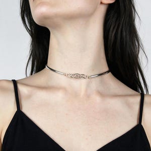 Discreet Day Collar - Locking Celtic Knot Choker in 925 Sterling Silver
