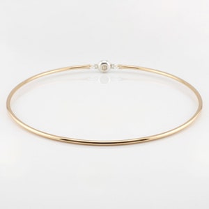 Discreet Slave Day Collar - 14k Yellow Gold-filled 10 Gauge Round Wire w/ Sterling Silver Locking Allen Key Clasp