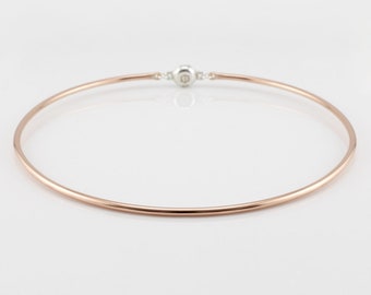 Discreet Slave Day Collar - 14k Rose Gold-filled 10 Gauge Round Wire w/ Sterling Silver Locking Allen Key Clasp