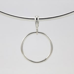 Sterling Silver 1 Inch Removable O-ring Collar Pendant - For Daoire Solid Wire Collars
