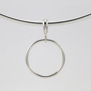 Sterling Silver 1 Inch Removable O-ring Collar Pendant - For Daoire Solid Wire Collars