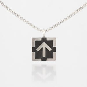 Sterling Silver Unowned Submissive Male Ownership Icon Pendant on Box Chain Necklace - Sized to Order