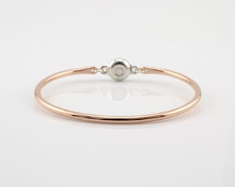 14k Rose Gold-fill Diskreter Slave Armband - Verschluss-Manschette mit 10 Gauge Runde & Verschluss Inbusschlüssel-Verschluss - Größe auf Bestellung