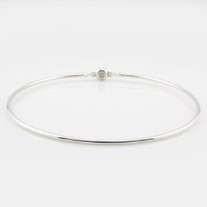 Coleira discreta para uso diário - Prata de lei com fio redondo de calibre 10 e fecho de chave Allen.