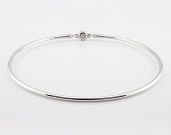Sterling Silver Discreet Slave Day Collar - 8 Gauge Round Wire w/ Locking Allen Key Clasp
