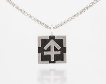 Sterling Silber Unterwürfig Trans Besitz Symbol Anhänger an Box Kette Halskette - Größe zu bestellen
