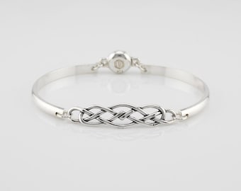 Sterling Silber Keltischer Knoten Armband - Verschluss Diskreter Tageskragen