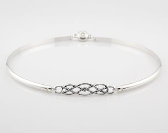 Discreet Slave Day Collar - Sterling Silver w/ Celtic Knot & Locking Allen Key Clasp