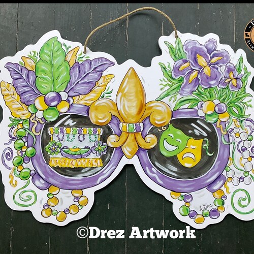 Crown Mardi Gras Door Hanger New Orleans NOLA Louisiana Etsy