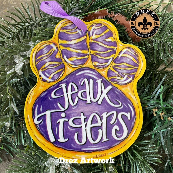 Paw Ornament, Paw, Christmas Ornament, New Orleans, Made in USA, Louisiana Art, Wholesale Available, Drez