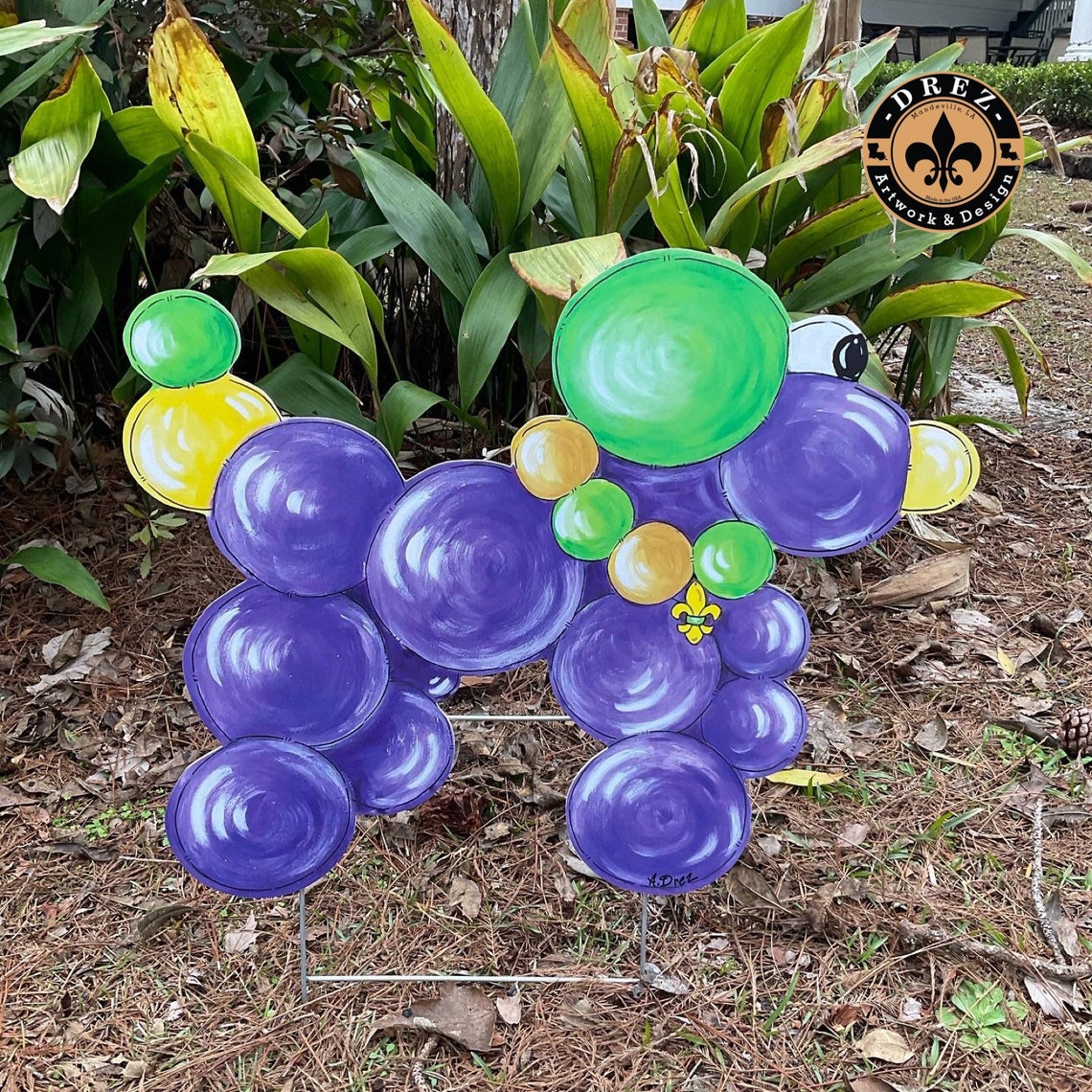 Bead Dog Yard Decor Yard Stake Garden Yardi Gras New Etsy