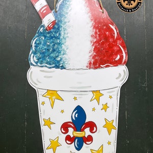 Snoball Door Hanger, Snowball, Door Decor, NOLA Art, July 4th, Patriotic, Independence Day, Wholesale Available, Made in Louisiana
