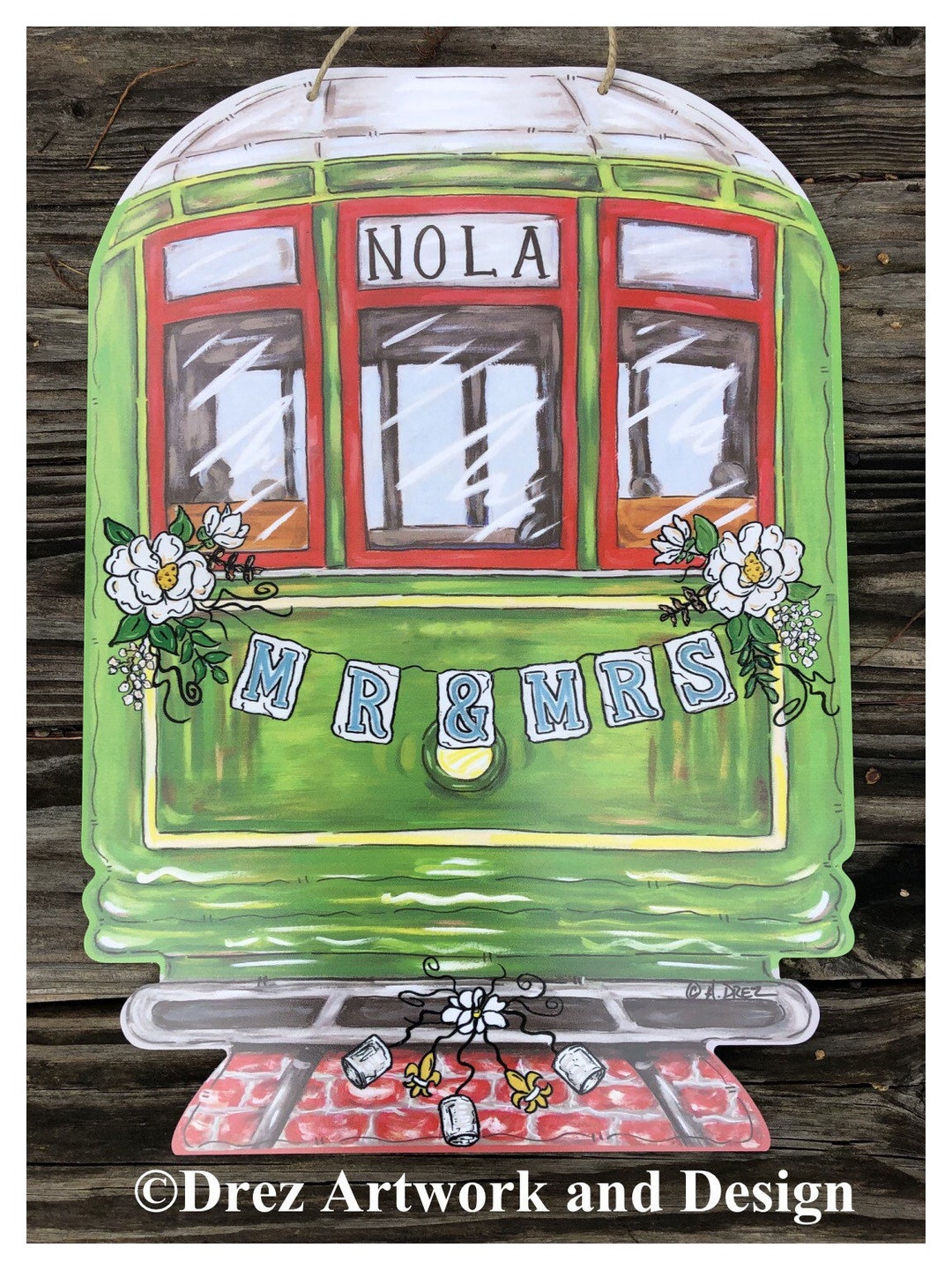 Wedding Door Hanger, Streetcar, Nola