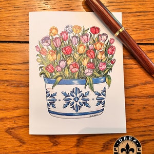 Tulips, Note Cards, Notecards, Wholesale Available, New Orleans, Nola, Floral, Flower, Stationery, Made in Louisiana