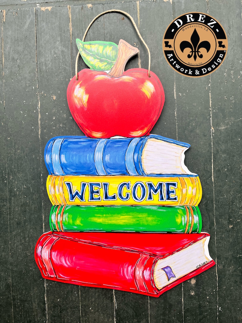Stack of Books Door Hanger, Teacher Classroom Decor - Etsy
