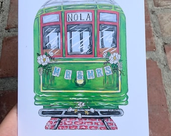 Wedding, Streetcar, NOLA, Notecards, Note Cards, Bride, Shower, Thank you Note Cards