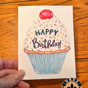 Birthday Notecards, stationary, Cupcake, New Orleans, NOLA, Made in Louisiana, Wholesale Available, Note Card, Drez, Celebrate, Gift Card