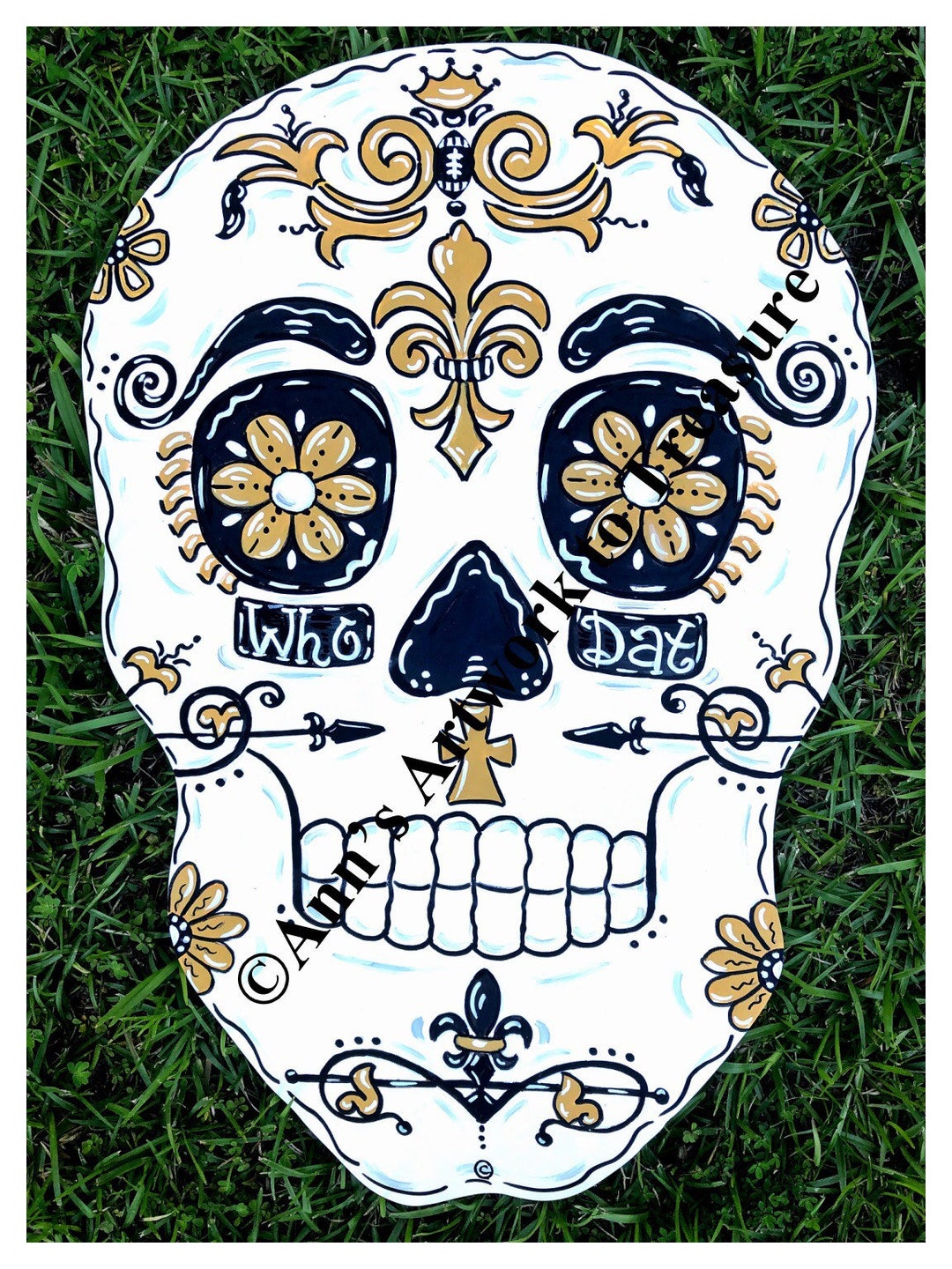 New Orleans Sugar Skull Door Hanger Etsy