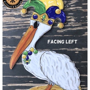 Mardi Gras Door Hanger, Pelican, New Orleans, NOLA, Float, Parades, Mardi Gras Bead, Door Hanger