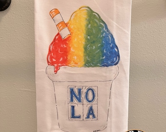 Snowball, Snoball, Tea Towel, NOLA Art, Louisiana, Wholesale Available , Drez Artwork, Dish Towel, Kitchen