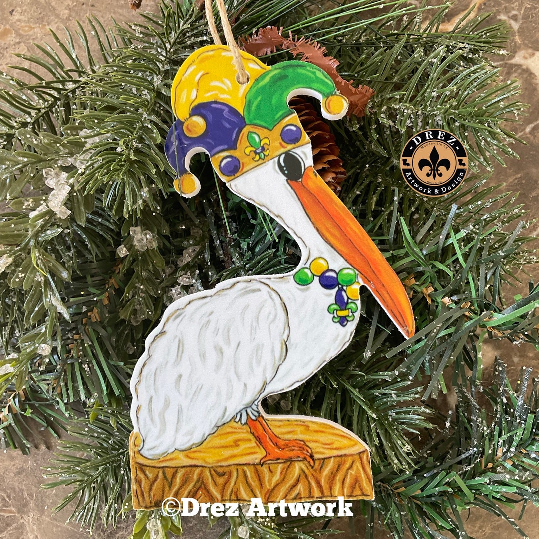 mardi gras pelican plush hat