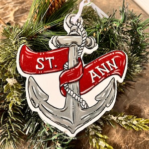 School Ornament, St. Ann, Anchor, Made in Louisiana, Wholesale Available, Drez Artwork