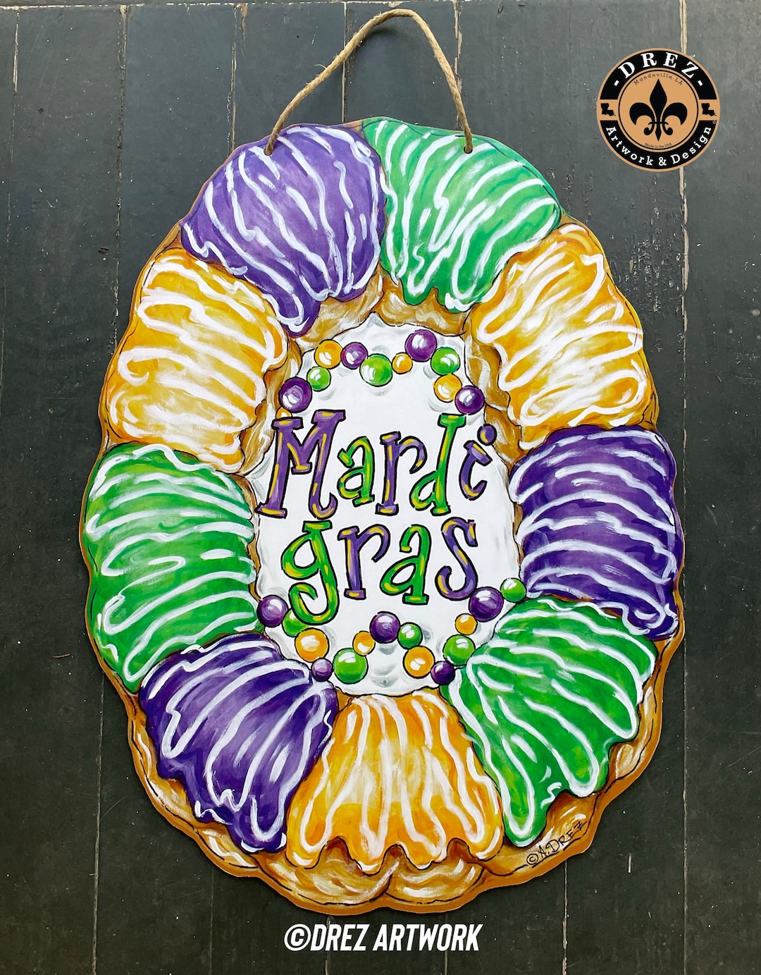 Whereable Art Mr Jingle King Cake Door Hanger main image 1
