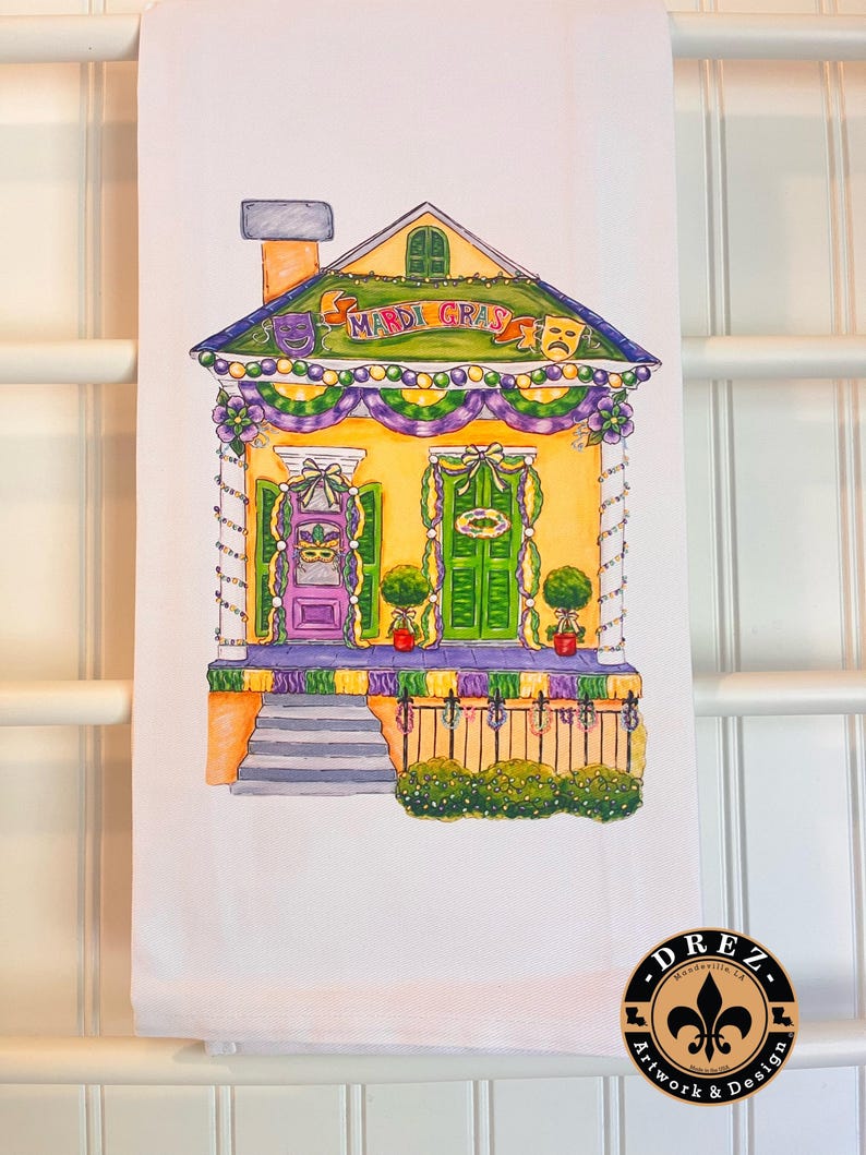 DrezArtworkAndDesign Mardi Gras Tea Towel - Thumbnail 4