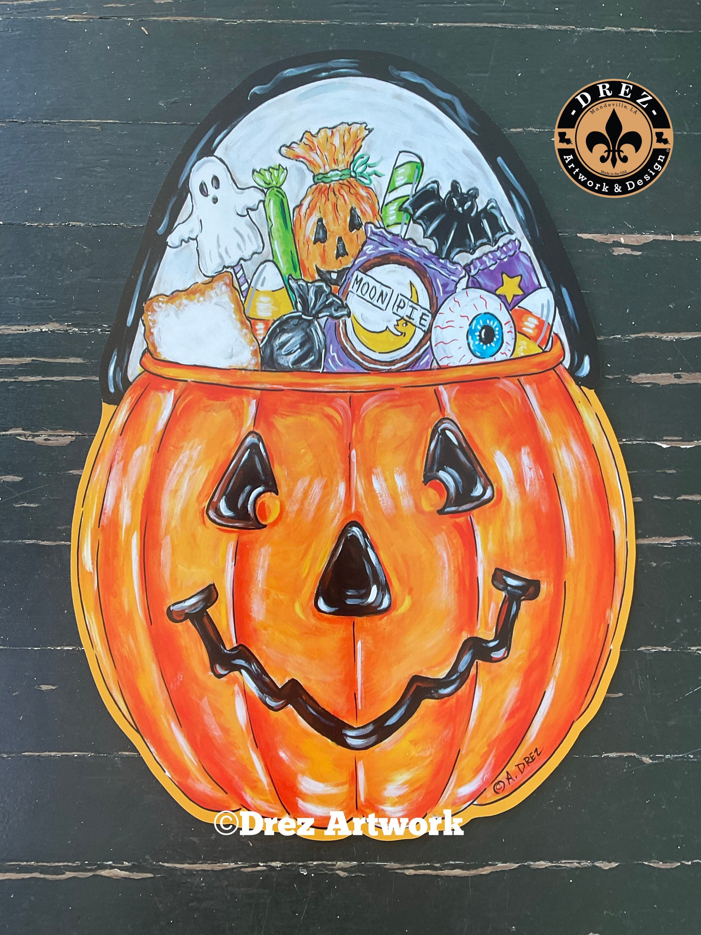 Halloween Candy Bucket Door Hanger, Trick or Treat Decor - Etsy